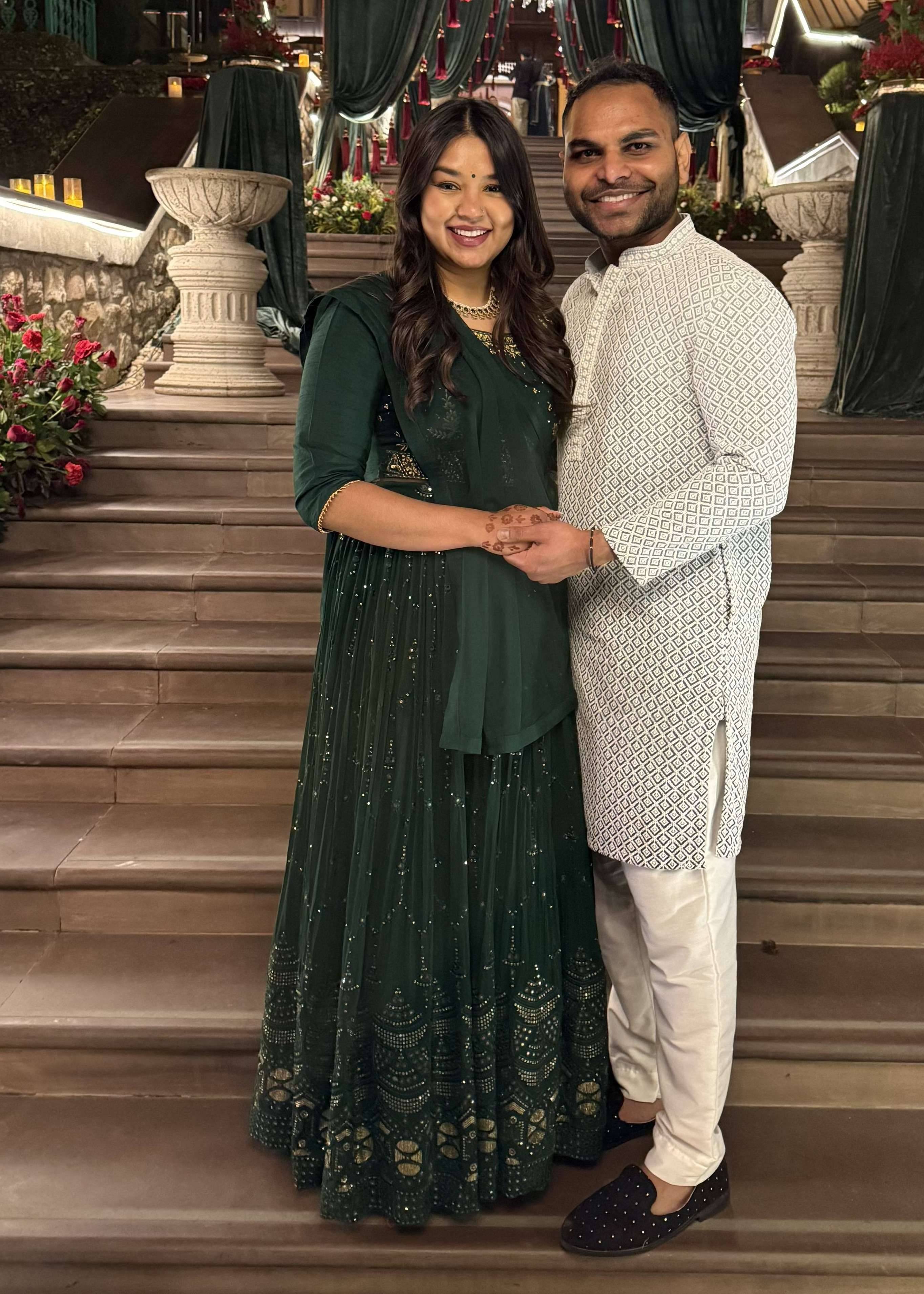 Emerald Green Sequin Lehenga Image - 0